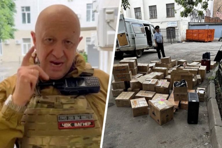 «Газель» и два автобусика». У офиса Пригожина нашли миллиарды рублей в коробках